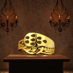 Bague en or jaune à découpe en forme de pétale |   Design tendance de 2 grammes pour le port quotidien des femmes |   Bijoux légers et modernes - Product Image 1