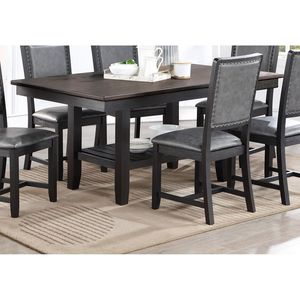 Tavolo da Cucina e Sala da Pranzo in Legno di Gomma con Ripiano Portaoggetti, Finitura Caffè Scuro, per Uso Domestico - Product Image 5