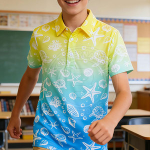 เสื้อผ้าผู้ชาย เสื้อผ้าสำหรับฝึกซ้อมกอล์ฟ เสื้อโปโลกอล์ฟสำหรับเยาวชน สำหรับนักกีฬาเยาวชน ผ้าที่ช่วยระบายความชื้น บทเรียนกลางแจ้ง - Product Image 2