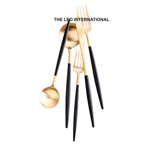 Juego de Cubiertos de Acero Inoxidable Chapados en Oro, Juego de 4 Piezas, Tenedores, Cuchillos, Cubertería, Vajilla, Utensilios de Cocina, Aptos para Alimentos - Product Image 2