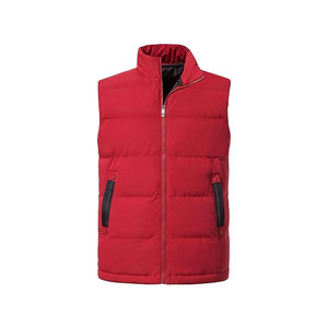 <b>Men's</b> <b>Black</b> Quilted Puffer <b>Vest</b> Stand Collar Zipper Closure Windproof Casual Winter Outerwear - Product Image 6
