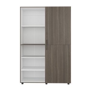 Armadio Eco High a Una Porta, Compatto, Bianco Mogano, per Camera da Letto, con Asta Appendiabiti e Ripiani Interni - Product Image 3