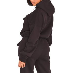 Haute qualité Logo personnalisé polaire Jogging costume à capuche femmes décontracté survêtements recadrée hauts courts unisexe 6XL hiver 2026 - Product Image 2