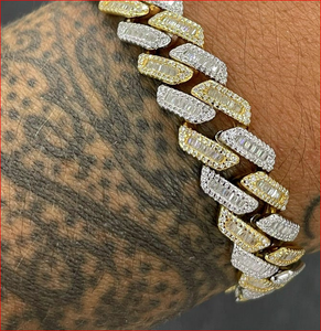 Bracelet chaîne en argent sterling 925 avec moissanite, 12 mm, 8,5 pouces, plaqué or, bijoux pour hommes style hip-hop MXB00612-C3 - Product Image 4