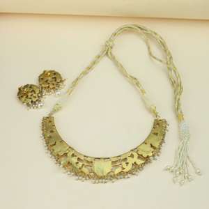 Hermoso Collar de Latón con Piedras Naturales y Kundan, Chapado en Oro Rosa, Cadena de 16 Pulgadas, Diseño Floral, para Fiestas, Regalo para Mujer - Product Image 2