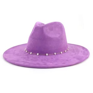 Sombrero Fedora Unisex de Ala Ancha Color Turquesa con Decoración de Perlas, Estilo Moderno, Color Sólido, Casual para Primavera/Verano, Nuevo Estilo de Lujo - Product Image 6
