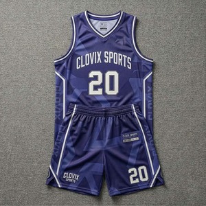 Clovix Sports Nouveauté Ensemble d'uniformes de basketball personnalisés pour adultes, maillot de sport imprimé en polyester à séchage rapide - Product Image 1
