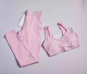 Conjunto de Yoga de 2 Piezas para Mujer, Color Sólido, para Gimnasio y Entrenamiento, Sin Costuras, Spandex/Nailon de Alta Calidad, ACTIVE STRETCH, Venta al Por Mayor - Product Image 5