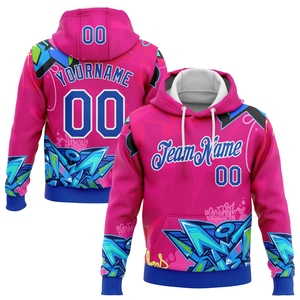 Sweat-shirt à capuche sportif 3D noir-vert fluo avec motif graffiti personnalisé, vente en gros OMMIZ INDUSTRY - Product Image 2
