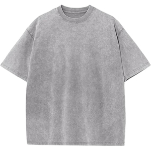 Camiseta de Algodón Gris Extra Grande para Hombre, Manga Corta, Cuello Redondo, Informal, Color Sólido, Diseño Liso, Corte Regular - Product Image 1