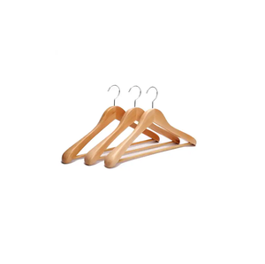 Customizable Logo Single Tier Wooden Hanger Living Room Vintage Hotel Suit Saree Coat Pant Non Slip Hanger - Product Image 3