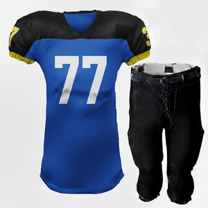 Maillot de football américain sur mesure à taille élastique avec impression personnalisée intégrale 100% polyester à manches courtes - Product Image 1