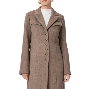 Manteau en laine surdimensionné de haute qualité, élégant et décontracté pour l'hiver, manteau long respirant pour femmes avec doublure en polyester, chaud et moelleux - Product Image 6