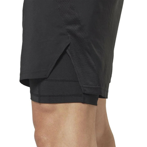 Black Color Gym Wear Running Short Double <b>Layer</b> Training Men's Sportswear Polyester Two <b>Layer</b> Shorts For Men - Product Image 5