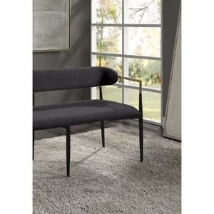 Panca per Soggiorno Jaramillo con Finitura in Ciniglia Nera - Product Image 4