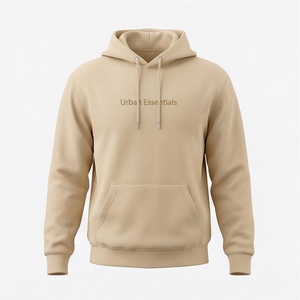 Unisex Winter Embroidered Custom Printed Casual Hoodie 100% Cotton Fleece <b>Pullover</b> Sweatshirt Quick Dry Breathable Everyday Wear - Product Image 1