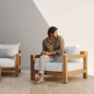 teak patio <b>sofa</b> outdoor made in indonesian furniture solid <b>wood</b> - Product Image 1