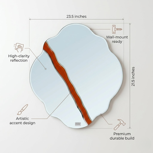 Designer Oval Wall <b>Mirror</b> 23.5" x 21.5"Inch |Contemporary Stylish Glass <b>Mirror</b> |Decorative <b>Mirror</b> for Home Interior Living Room - Product Image 4