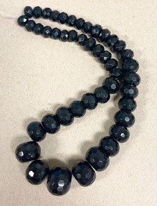 Cuentas de Piedra Natural de Ónix Negro Facetadas y Graduadas en Forma de Rondelle para la Fabricación de Joyería, Cuentas Sueltas al por Mayor - Product Image 5