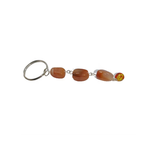 Llavero de cristal de alta calidad, llavero de ámbar rojo cornalina en forma de cubo, llavero de piedra natural, regalos para mujeres, venta al por mayor. - Product Image 2