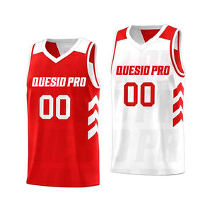Maillots de basket personnalisés, débardeurs, uniformes de basket par sublimation avec marque OEM, maillots de basket réversibles en mesh brodés - Product Image 1