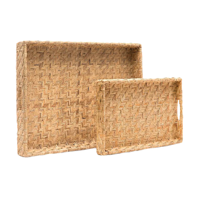 Modern Cane Woven Serving Storage <b>Tray</b> For Coffee Snacks <b>Breakfast</b> Latest Handmade Rattan Vanity <b>Tray</b> For Kitchenware Tableware - Product Image 1