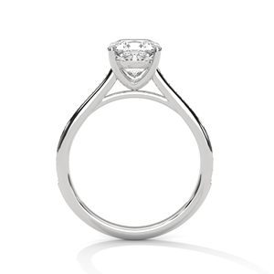 Bague de fiançailles pour femme en or blanc 14K avec diamant Moissanite taille coussin, sertie de griffes et pavé, style classique - Product Image 3