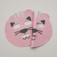 Y154-9 Sustrato para mascarilla facial con estampado digital de dibujos animados, patrón de gato, de fibra vegetal spunlace, no tejido, para mascarilla seca