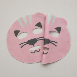 Y154-9 Sustrato para mascarilla facial con estampado digital de dibujos animados, patrón de gato, de fibra vegetal spunlace, no tejido, para mascarilla seca - Product Image 3