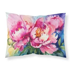 Funda De Almohada decorativa con peonías de acuarela, ligera y supersuave, de fácil cuidado, funda de cojín de tamaño estándar - Product Image 1