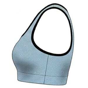 Women's Light Blue <b>Mesh</b> Racerback Sports Bra Scoop Neck Medium Support Breathable Spandex Polyester Yoga <b>Plus</b> <b>Size</b> Eco-Friendly - Product Image 4