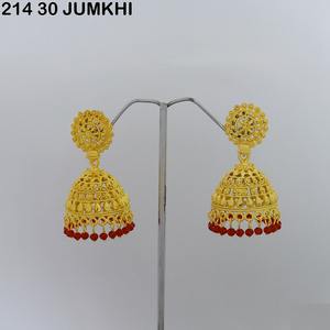 Tradición India Tendencia Única Gota Jumkhi Pendientes Moda Jhumka Pendiente Chapado en oro Pendiente Indio Jhumka Accesorio de joyería - Product Image 1