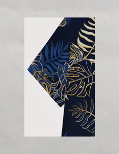 T-shirt à manches courtes pour hommes, imprimé floral bleu, coupe régulière, col rond, respirant, en polyester, vêtements décontractés, T-shirt graphique décontracté pour hommes - Product Image 3