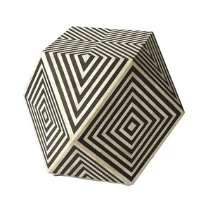 Table de chevet en incrustation d'os de buffle au design moderne la plus vendue Mobilier de maison pour le salon Deux tailles disponibles - Product Image 1