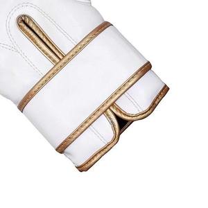 Guantes de Boxeo Profesionales de Cuero PU para Hombre y Mujer, para Entrenamiento de Muay Thai, Sparring, Kickboxing, Golpeo de Saco, Color Blanco y Dorado, 12oz - Product Image 4