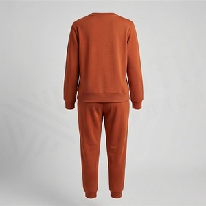 Ensemble 2 pièces tricoté pour femme : Sweat-shirt col rond et pantalon de jogging, couleur unie, coupe décontractée, manches longues, pantalon long, idéal pour l'automne - Product Image 2
