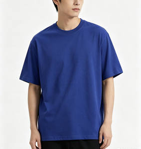 Camiseta de Hombre de Primera Calidad, Servicio OEM/ODM, Tejido de Rizo Rojo Oscuro, Anti-Pilling, Poliéster/Algodón, 220g, Lisa - Product Image 4