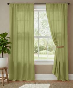 Rideau sur mesure 100 % coton à passe-tringles, couleur unie, style bohème, occultation élevée (70%-90%), anti-poussière, toutes saisons - Product Image 3