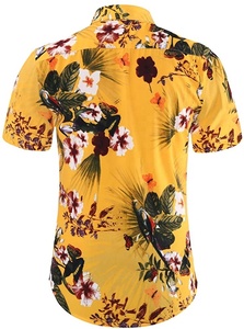 Ensemble d'été respirant à manches courtes pour homme, haut à boutons, tissu personnalisé décontracté à imprimé Floral, vente en gros - Product Image 5