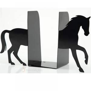 Porte-livres décoratifs en métal noir mat, revêtement poudré, pour la maison et le bureau, au prix le plus bas - Product Image 3