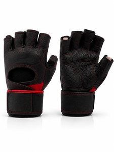 Custom Logo Unisex Leather Fitness Gloves <b>Half</b> Finger Weight Lifting Non <b>Slip</b> Breathable Gym Training Body Building Hand Fasten - Product Image 1