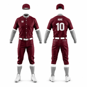 Uniforme de Béisbol para Adultos al por Mayor, Personalizable, de Secado Rápido, Transpirable, Manga Larga, Sublimado, de Poliéster, para Equipos - Product Image 6