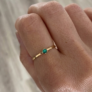 925 Sterling <b>Silver</b> 14K Gold Plated Tiny Emerald Quartz Stone Minimalist Dainty Fine Band Gemstone <b>Ring</b> Summer Sale Gift - Product Image 5