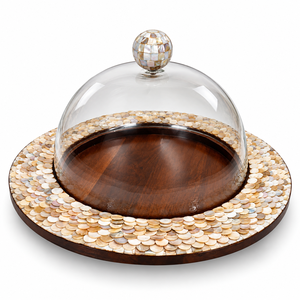 Servidor de Chocolate de Madera con Perilla en Forma de Luna Creciente y Cúpula Blanca Recortada para Hoteles, Bodas y Eventos de Lujo, Tamaños y Colores Personalizados Disponibles - Product Image 3