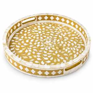 Plateau de rangement artisanal haut de gamme en nacre – Organisateur élégant avec incrustations de coquillages pour coiffeuse, table et décoration intérieure - Product Image 6