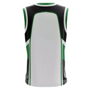 Camiseta de Baloncesto Personalizada Blanca, Verde y Negra, Uniforme Deportivo Transpirable sin Mangas, Ropa Deportiva de Secado Rápido, Fabricante OEM - Product Image 2