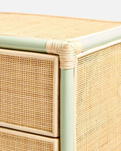 Functional <b>Narrow</b> Storage Chest With Multiple Drawers Natural Rattan For Bedroom Kid Furniture Nursery And Home Organization - Product Image 3