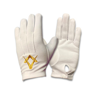 Gants de cérémonie traditionnels en coton blanc pour les réunions rituelles des fraternités, doux, confortables et respirants. - Product Image 5