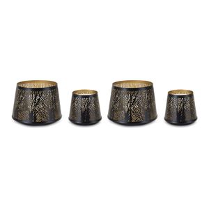 <b>Black</b> Iron <b>Lantern</b> <b>With</b> Geometric Cutout Design Durable Metal <b>Candle</b> Holder Home Decoration Votive Holder - Product Image 5