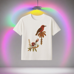 Camiseta de Algodón con Bordado de Aves de Calidad de Exportación, Diseño Tropical con Cuentas, Adorno de Palmeras con Pedrería y Piedras, Hecho en India - Product Image 5